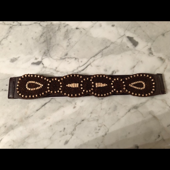 Anthropologie NWT Leather and Bead Belt - Picture 2 of 5